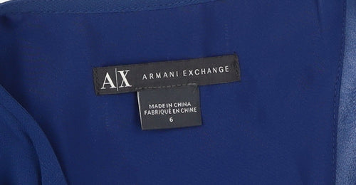 Armani Exchange Women's Blue Wrap Midi Dress, Size 10