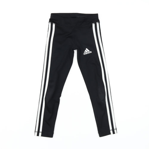 Adidas Girls Black Leggings - Size 5-6 Years, Activewear