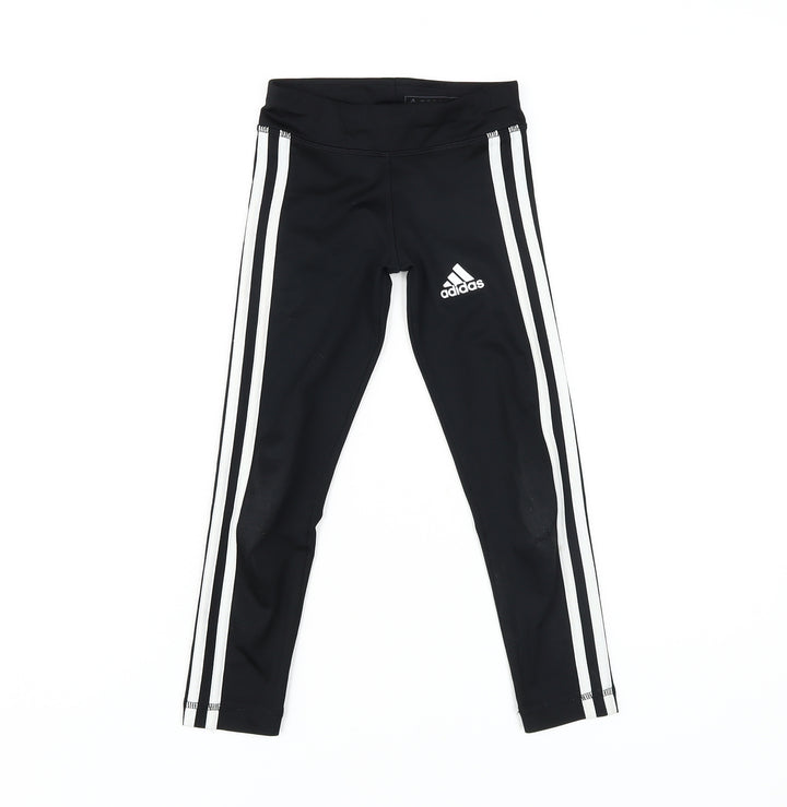Adidas Girls Black Leggings - Size 5-6 Years, Activewear