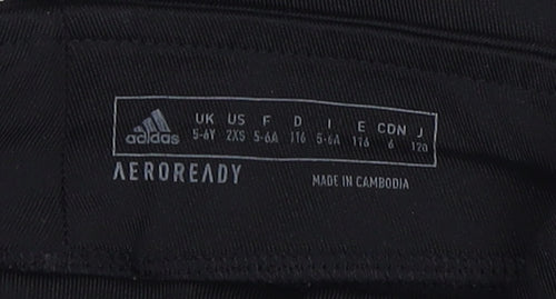 Adidas Girls Black Leggings - Size 5-6 Years, Activewear