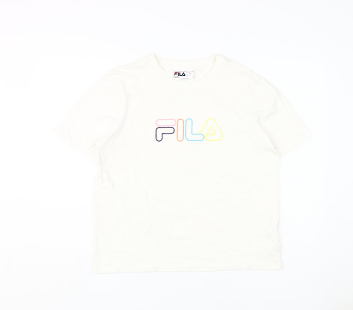 Fila Women's White T-Shirt, L, Casual Spring/Summer Look