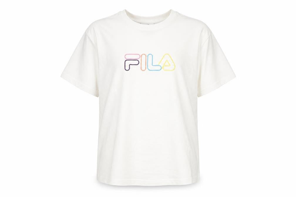 Fila Women's White T-Shirt, L, Casual Spring/Summer Look