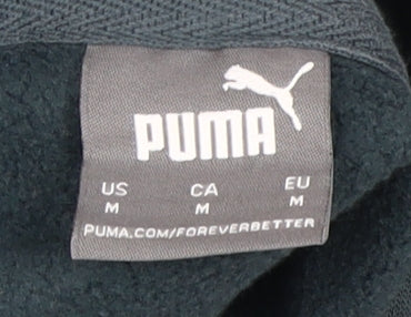 Puma Men's Green Hoodie, Medium, Graphic Print Pullover