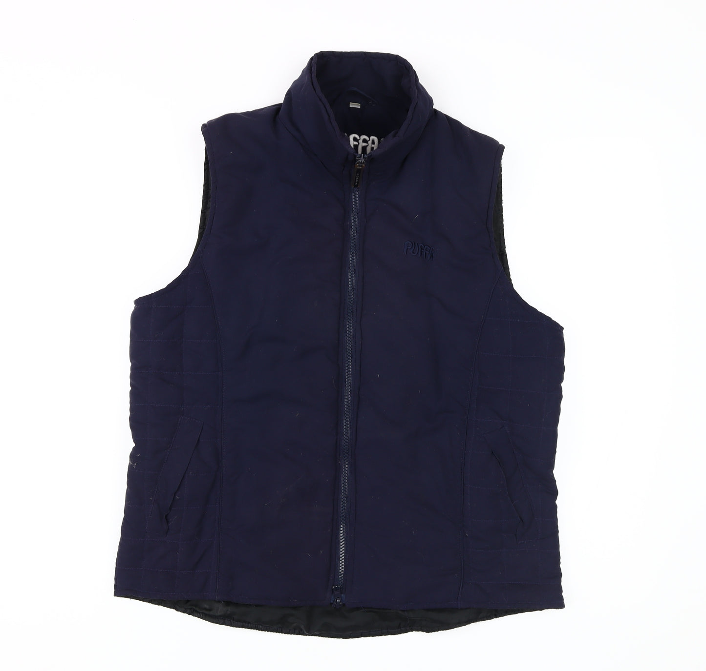 Puffa Women's Blue Vest M Full Zip Casual Waistcoat