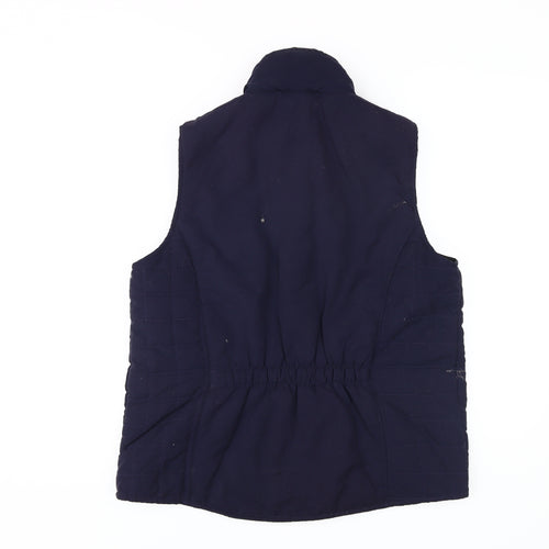 Puffa Women's Blue Vest M Full Zip Casual Waistcoat