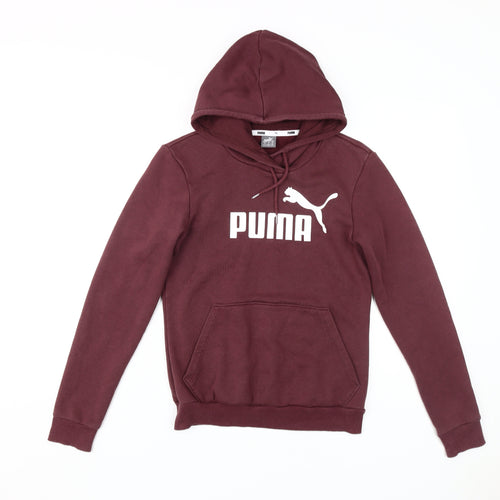 Puma Kids Red Pullover Hoodie Size 8 Unisex with Logo