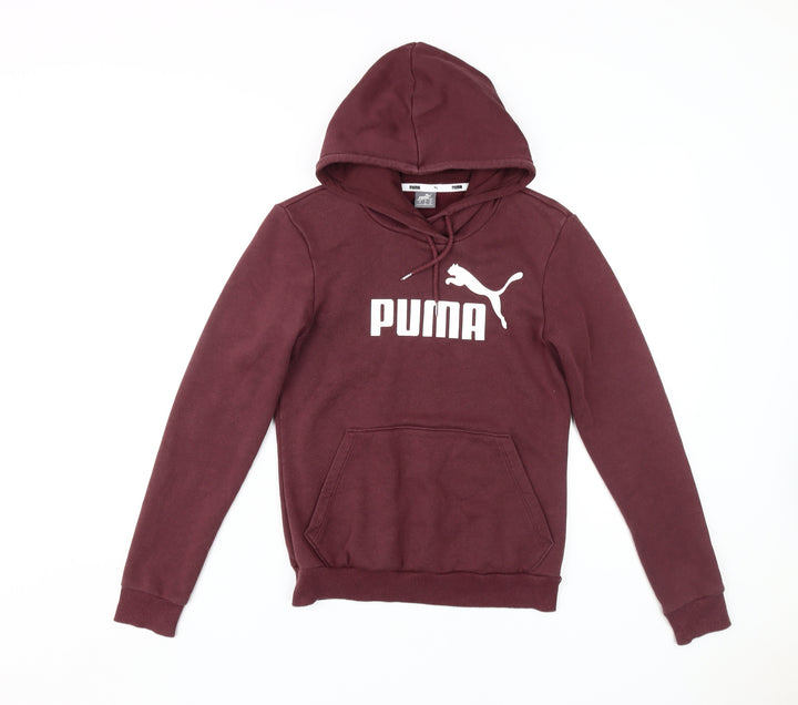 Puma Kids Red Pullover Hoodie Size 8 Unisex with Logo