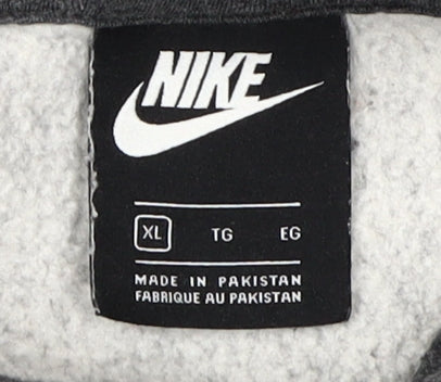 Nike Men's Grey XL Pullover Hoodie with Logo