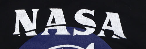NASA Black Unisex Hoodie, Size 10, Logo Pullover