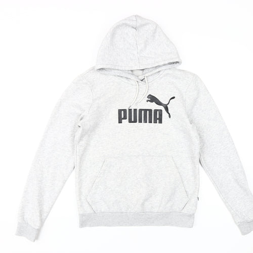 Puma Women's Grey Pullover Hoodie Size 12 with Logo Accents
