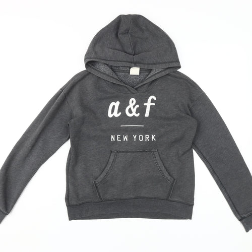 Abercrombie Kids Girls Grey Hoodie Size 14 - Casual and Comfy