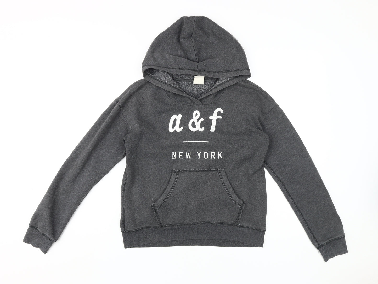 Abercrombie Kids Girls Grey Hoodie Size 14 - Casual and Comfy