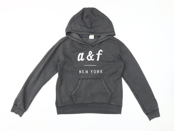 Abercrombie Kids Girls Grey Hoodie Size 14 - Casual and Comfy