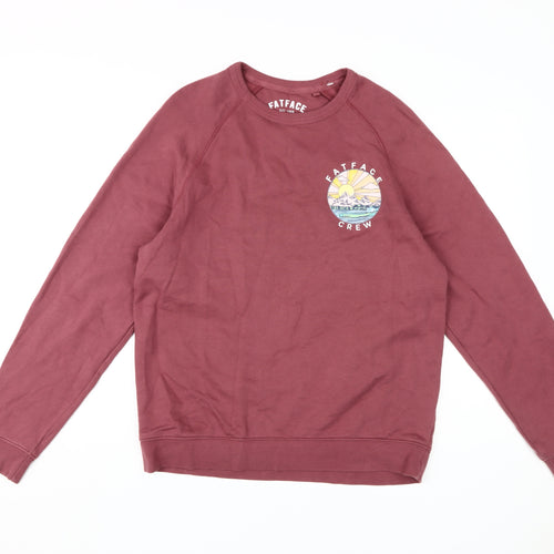 FatFace Men's Red Graphic Print Pullover Sweatshirt S