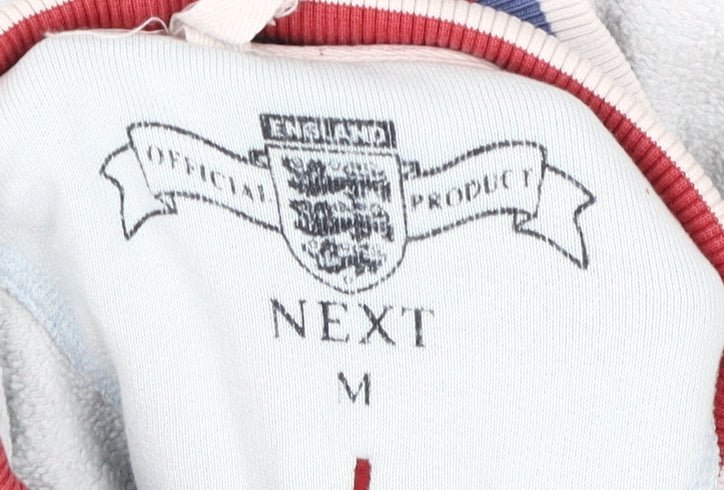 Next Men's Blue Full Zip Hoodie, Size M - England Sports Theme
