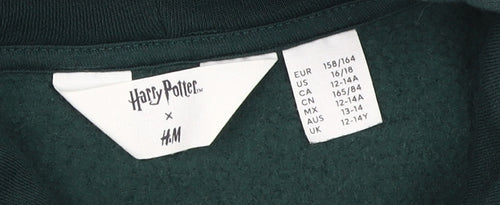 H&M Unisex Kids Green Harry Potter Pullover Hoodie, 12-14Y