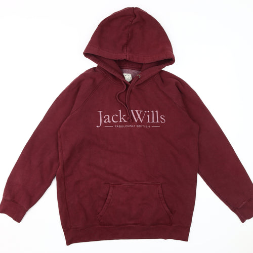Jack Wills Women's Red Pullover Hoodie Size 12