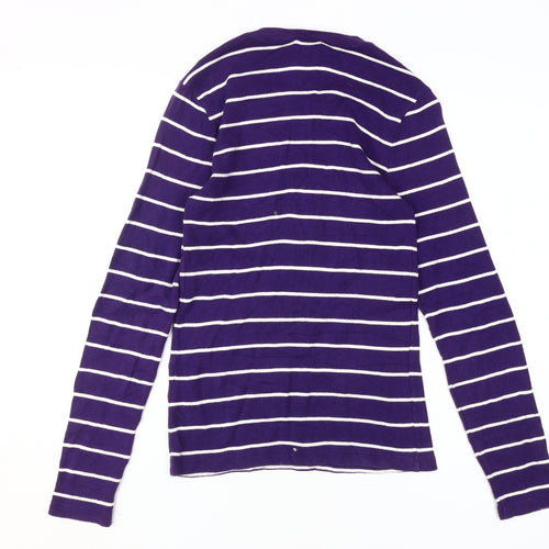 Ralph Lauren Women's Purple Striped T-Shirt, M