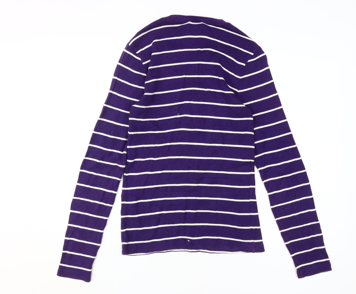 Ralph Lauren Women's Purple Striped T-Shirt, M