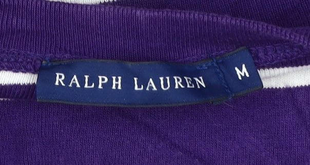Ralph Lauren Women's Purple Striped T-Shirt, M