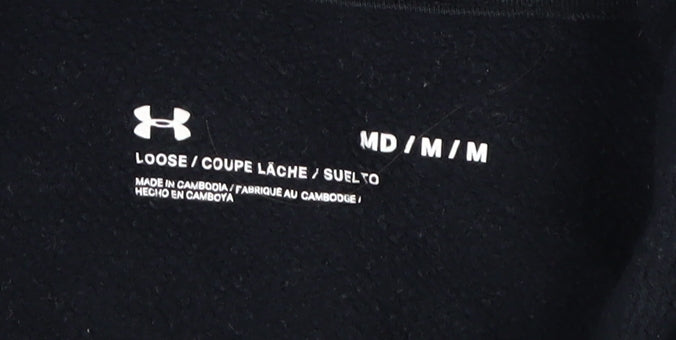 Under Armour Boys Black Pullover Hoodie M Relaxed Fit