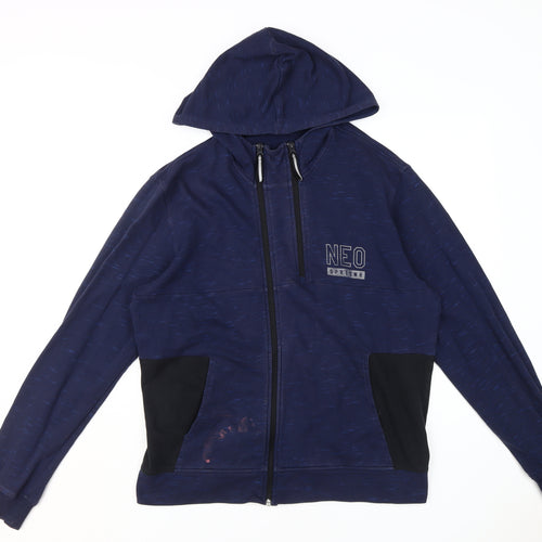 Adidas Men's Blue Full Zip Hoodie, Size L