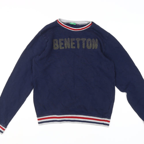 United Colors of Benetton Blue Boys 2XL Pullover Sweatshirt