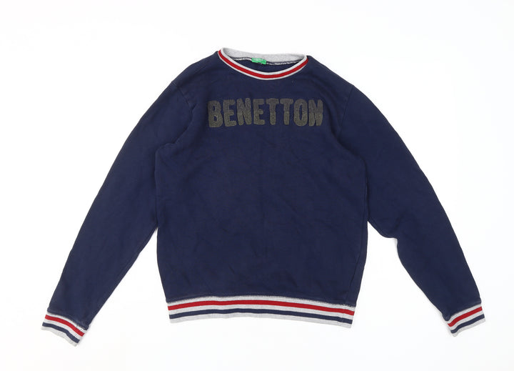 United Colors of Benetton Blue Boys 2XL Pullover Sweatshirt