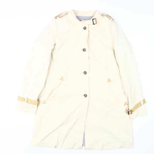 Zara Women Beige Trench Coat L Long Classic Style
