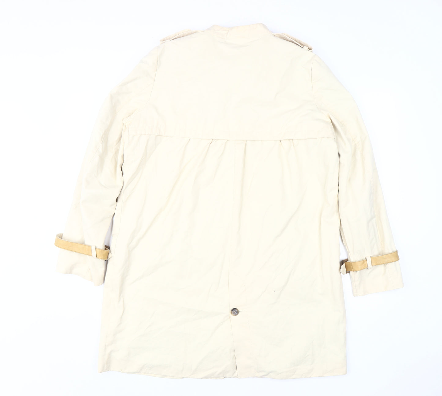 Zara Women Beige Trench Coat L Long Classic Style