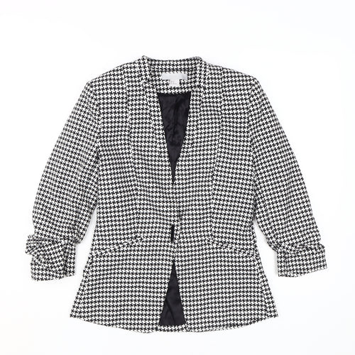 H&M Women's Black & White Check Blazer Size 6
