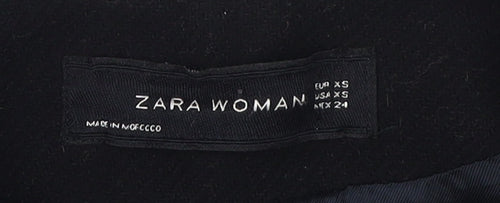 Zara Woman Black Motorcycle Coat XS Slim Fit