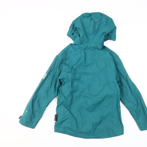Jack Wolfskin Girls Green Mid-Length Rain Coat - M