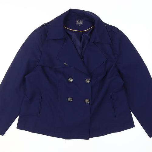 Marks and Spencer Women’s Blue Pea Coat Size 22