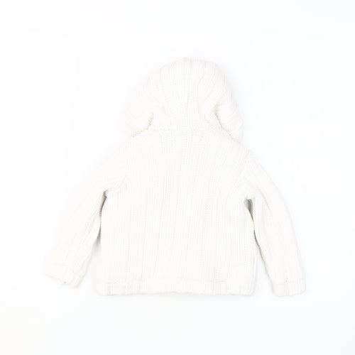 Marks and Spencer Unisex Toddler White Hooded Cardigan