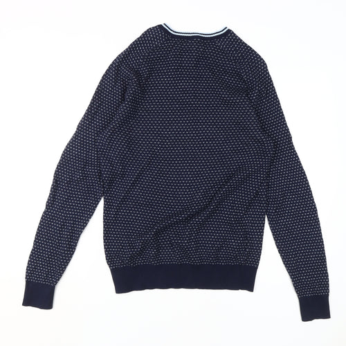 Penguin Men's Blue Crew Neck Pullover Jumper, Size M