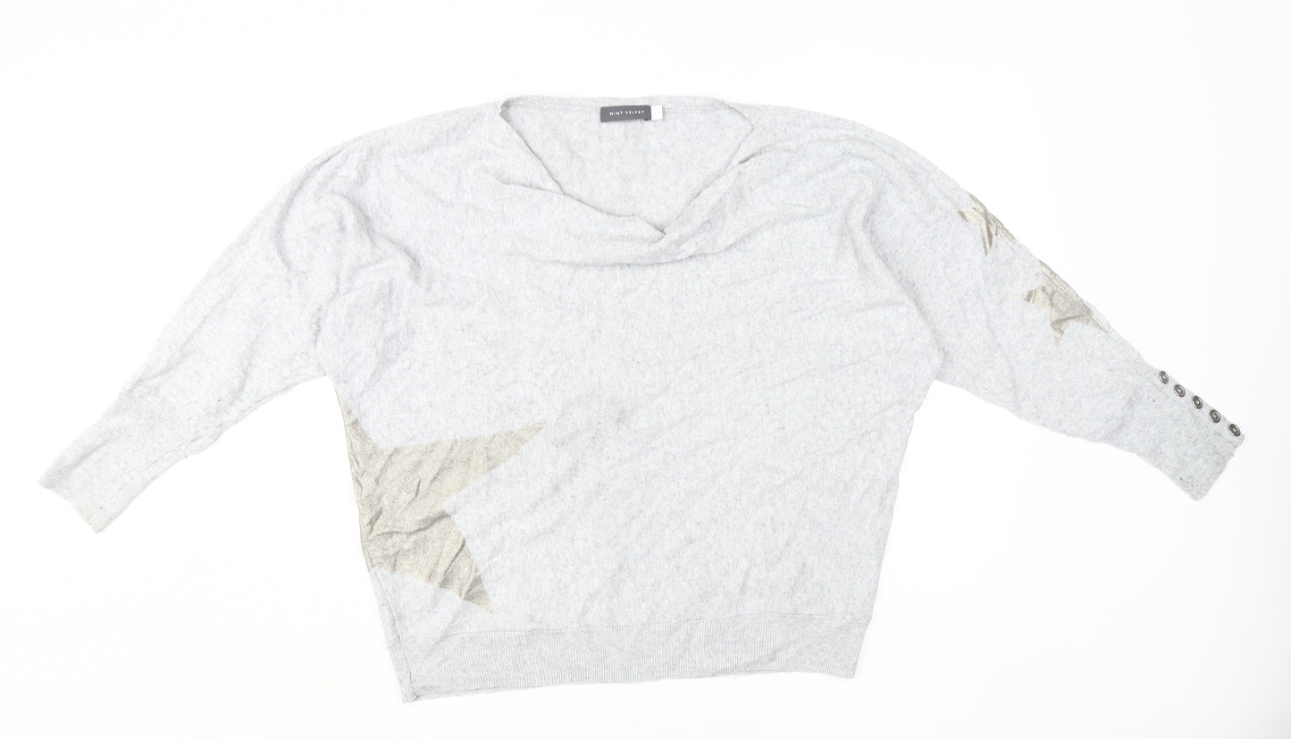 Mint Velvet Women’s Grey Cowl Neck Pullover Jumper L