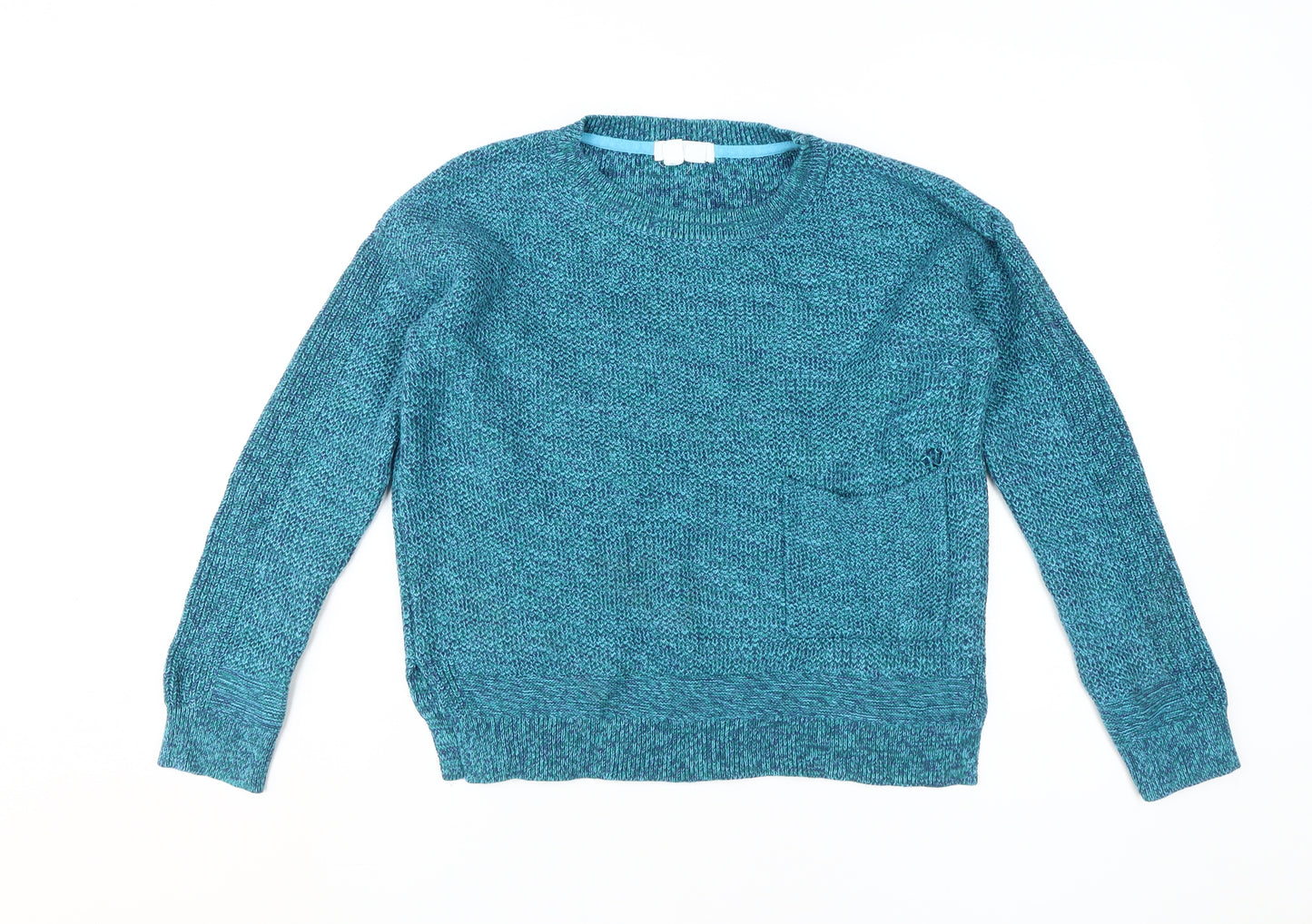 White Stuff Women's Blue Cotton Pullover Jumper - Size 8