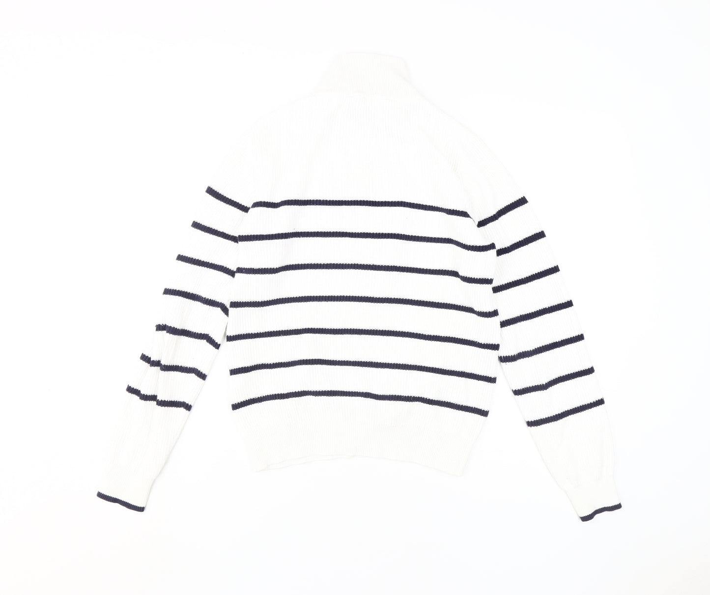 Joules Women's White Striped Full Zip Size 8