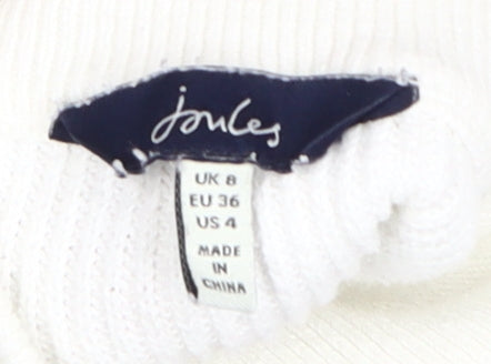 Joules Women's White Striped Full Zip Size 8