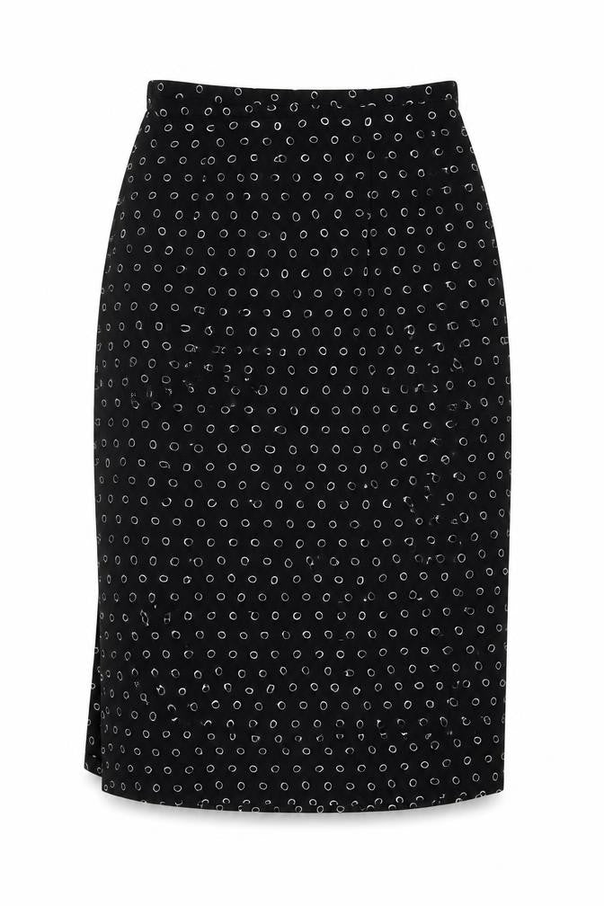 Front view of Alexon Women's Black Midi Pencil Skirt, size 10
