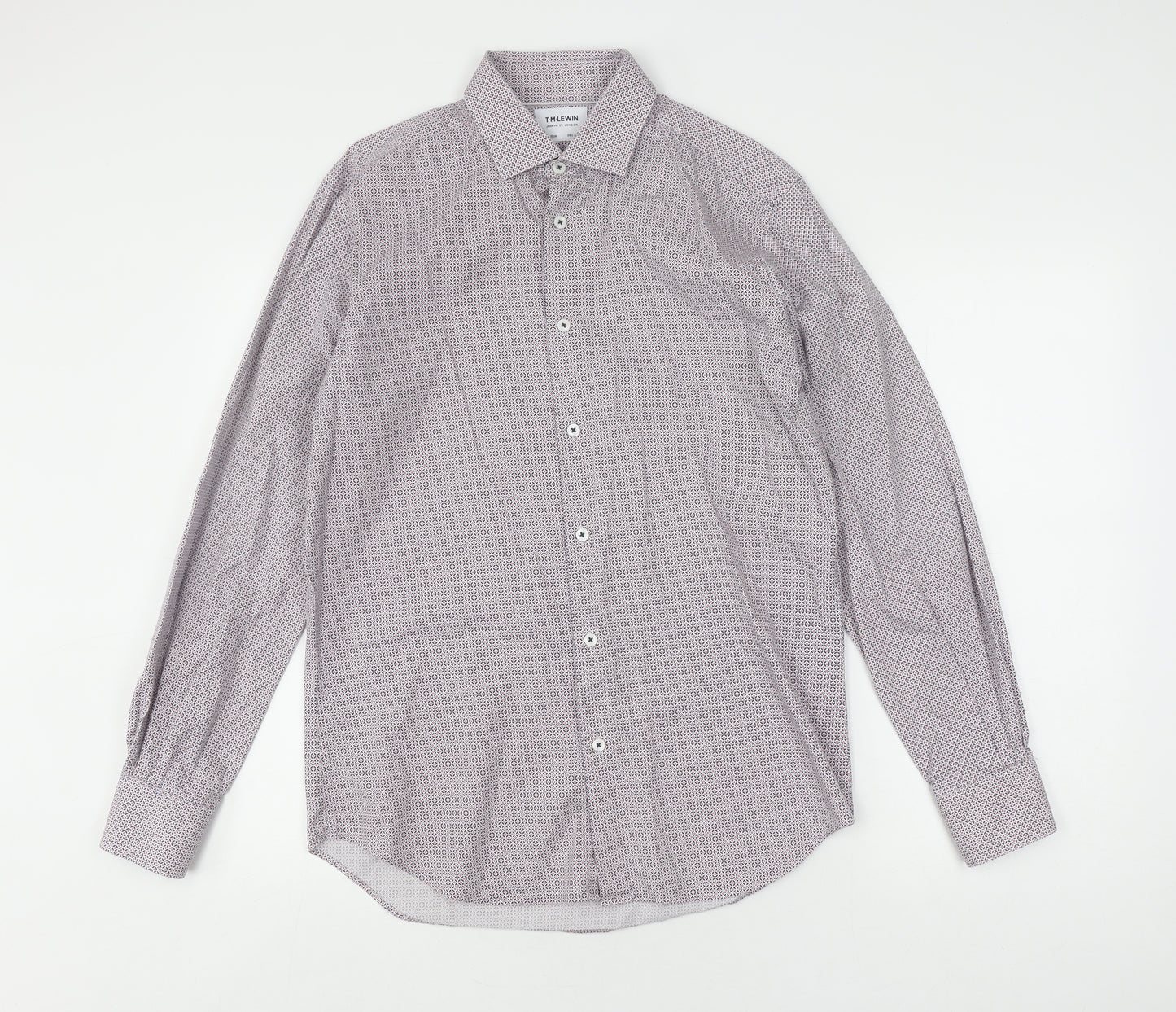 T.M. Lewin Men's Multicoloured Long Sleeve Shirt 15.5