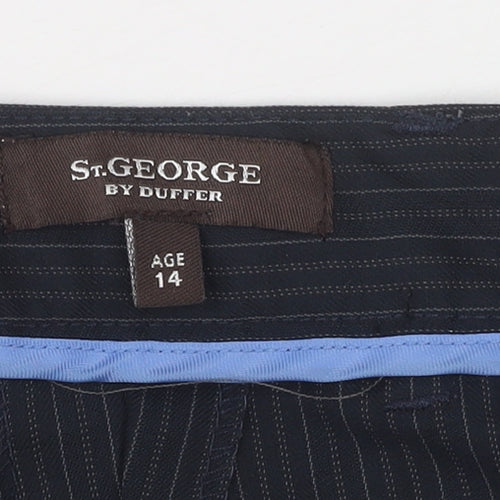 St. George by Duffer Girls Black Pinstripe Dress Pants 14Y