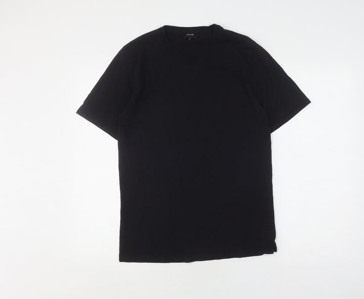 Jigsaw Men's Black Cotton T-Shirt, Size S, Crew Neck