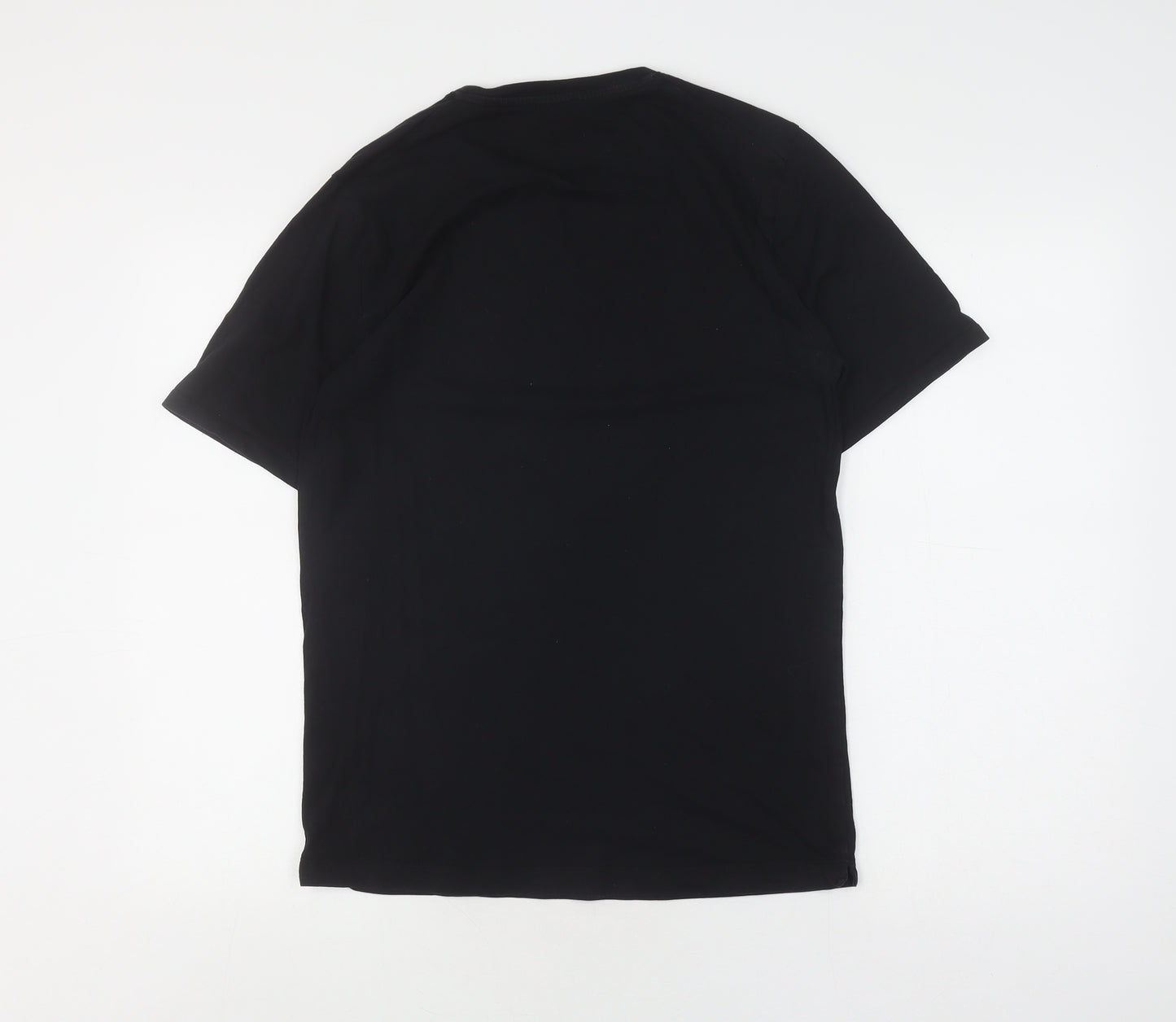 Jigsaw Men's Black Cotton T-Shirt, Size S, Crew Neck