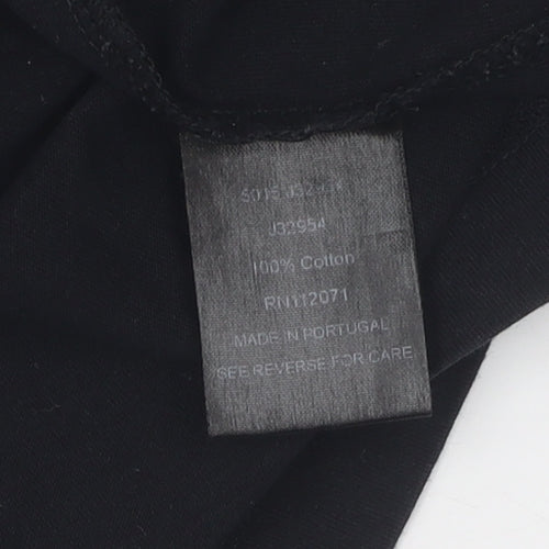 Jigsaw Men's Black Cotton T-Shirt, Size S, Crew Neck