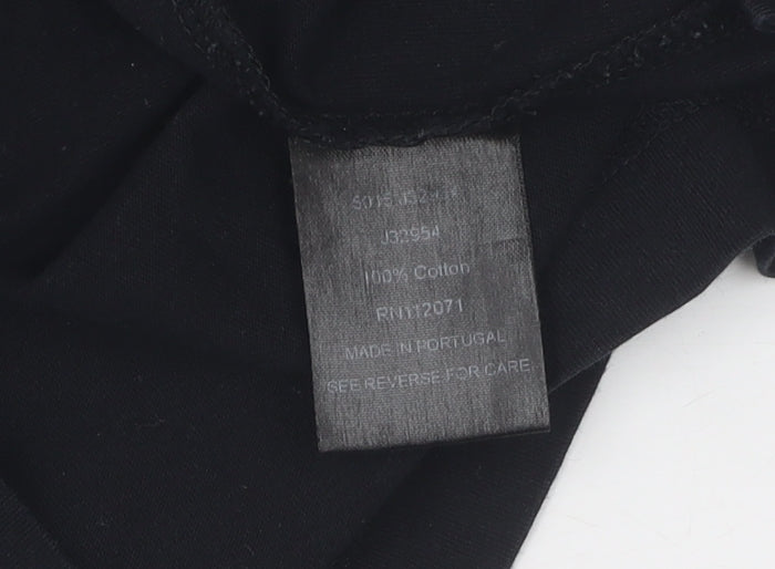 Jigsaw Men's Black Cotton T-Shirt, Size S, Crew Neck