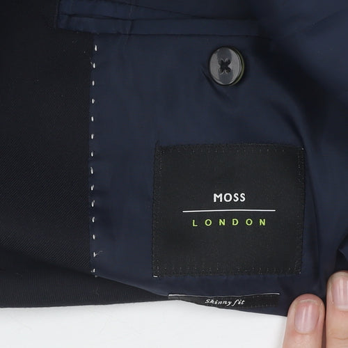 Moss London Men's Blue Blazer 42R Skinny Fit
