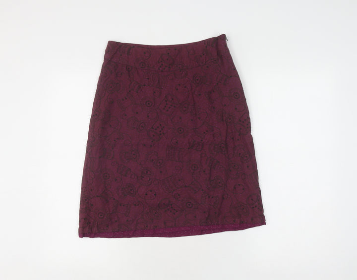 White Stuff Women's Purple Pencil Skirt UK Size 8