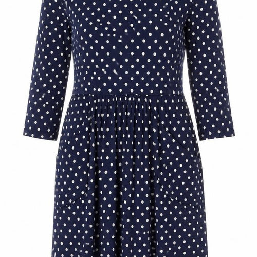 Laura Ashley Women's Blue Polka Dot A-Line Dress Size 12